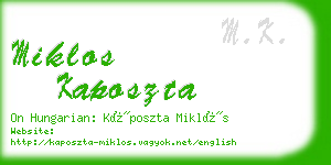 miklos kaposzta business card